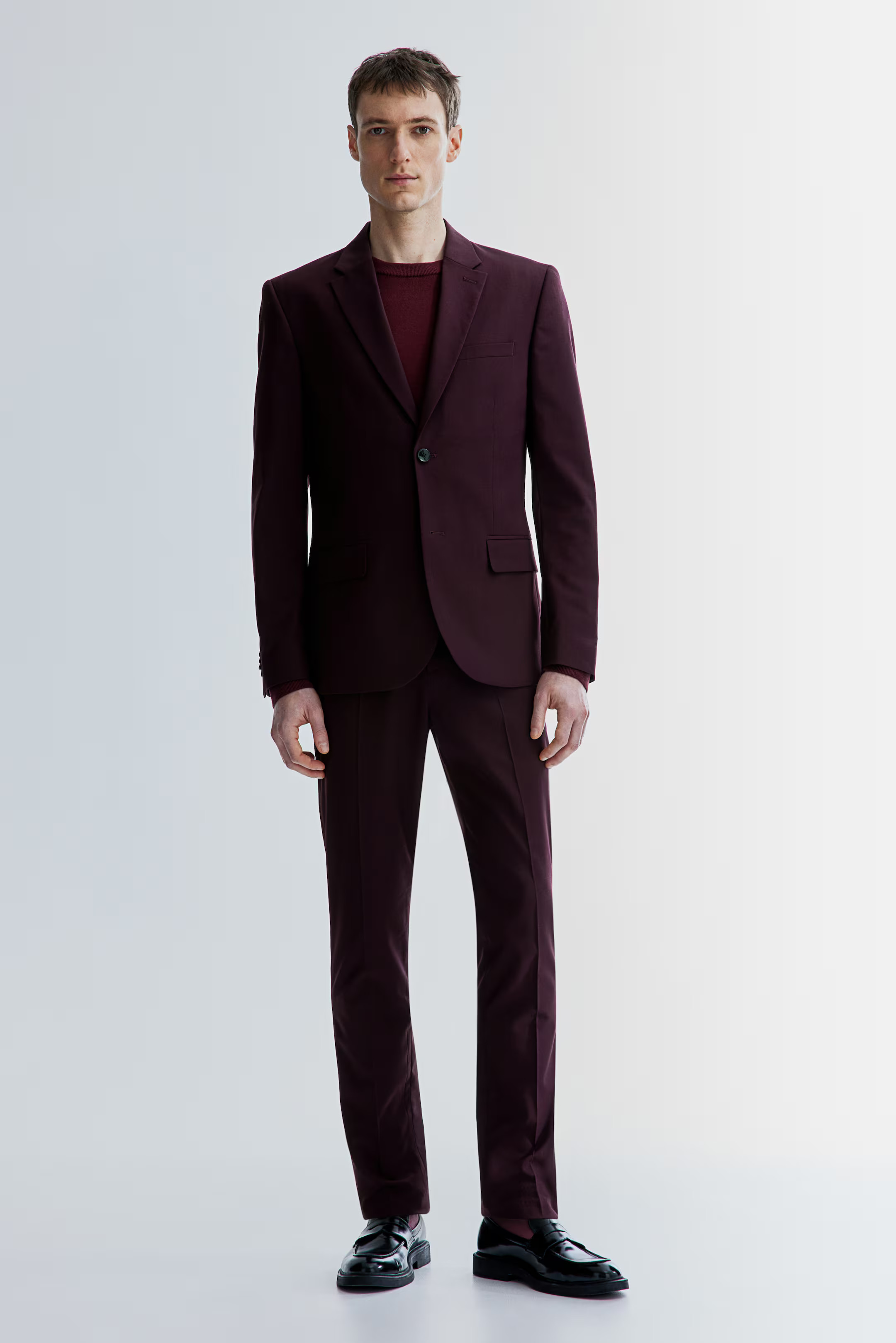 Skinny Fit Jacket - Burgundy - Men | H&M US | H&M (US + CA)
