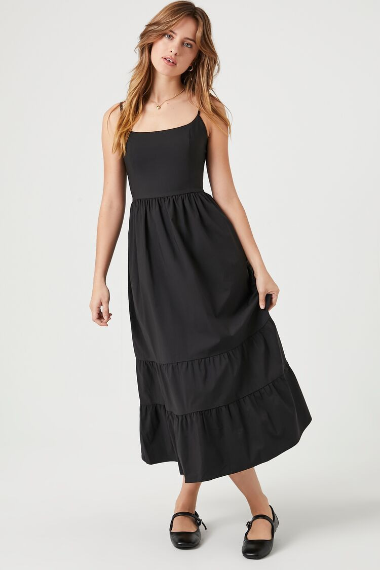 Tiered Poplin Cami Midi Dress | Forever 21