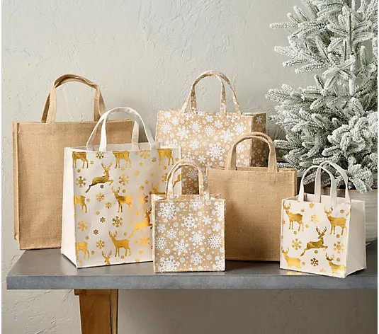 Kringle Express 24-pc Reusable Gift Totes & Hang Tags - QVC.com | QVC