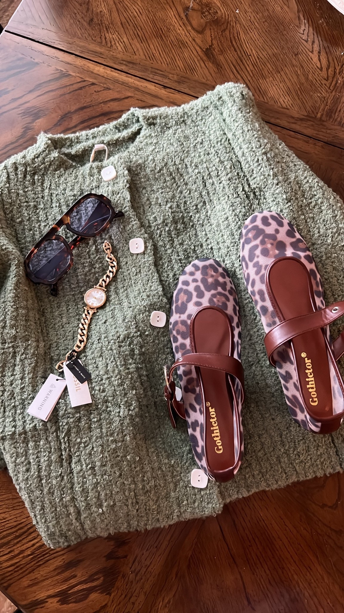 Obsessed is an understatement. 

Shoes 7.5 (I think it’s true size? It’s a .5 size up for me but I also think my shoes size may have changed from 7 to 7.5 after my 2nd baby) 

Sweater cardigan size Medium and fits true to size 

Trendy outfits / trendy sunglasses / sunglasses / mom outfit / mom style / workwear / fall outfits / fall style / cardigan sweater / leopard flats / mary Jane’s / ballet flats / leopard ballet flats / gold watch 

#LTKSeasonal #LTKStyleTip #LTKWorkwear