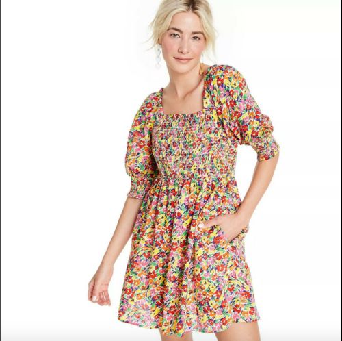 NWT RIXO for Target Floral Puff Short Sleeve Button-up Dress XS  | eBay | eBay US