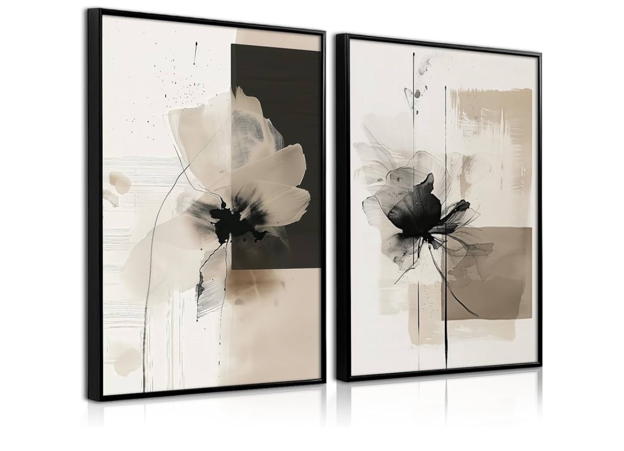 Neutral abstract wall, neutral canvas, black cream, brown, neutral, floral wall, art, gallery wall decor

#LTKWatchNow #LTKHome