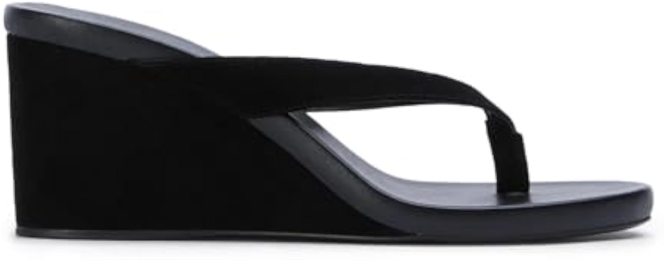 Suede Wedge Flip Flops for Women Open Round Toe Comfort Arch Support Slip On High Heel Thong Sand... | Amazon (US)