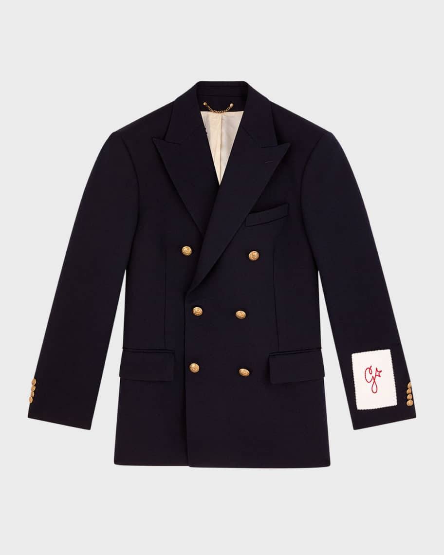Golden Goose Men's Double-Breasted Gabardine Blazer | Neiman Marcus