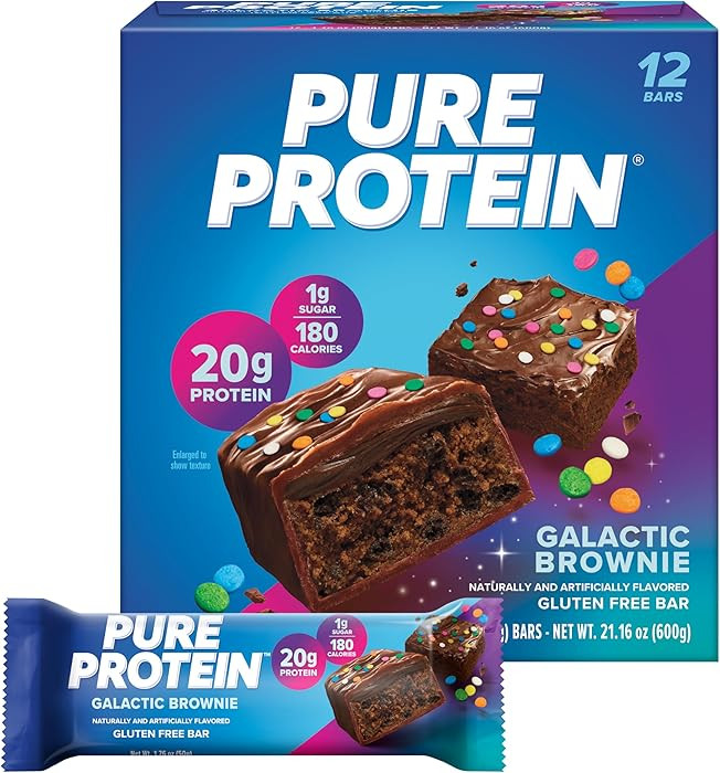 Pure Protein Galactic Brownie Bars - 12 Count Box | 20g High Protein, Gluten-Free, On-the-Go Snac... | Amazon (US)