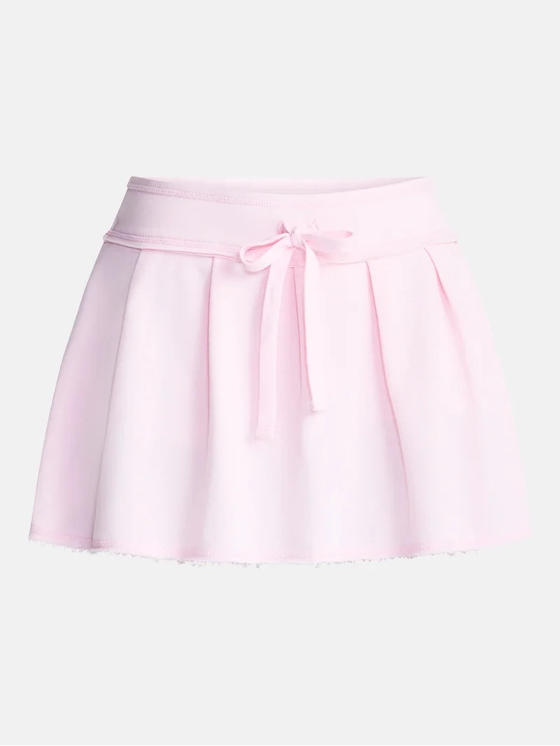 No Boundaries Pleated French Terry Mini Skort, Women's XXS-XXL | Walmart (US)
