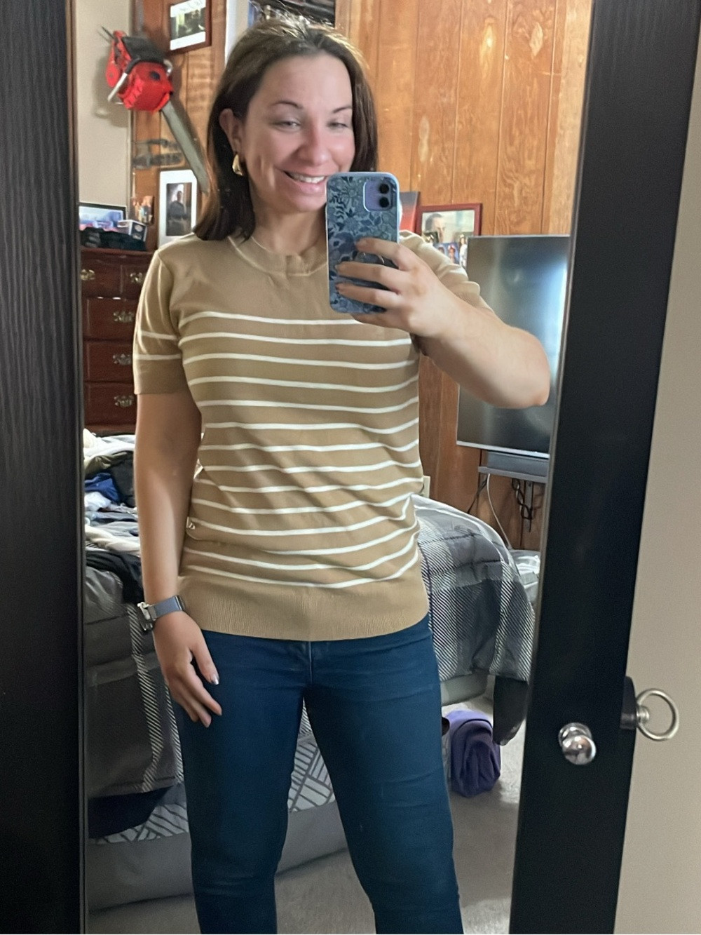 NWT Amazon short sleeved stripped sweater | Poshmark