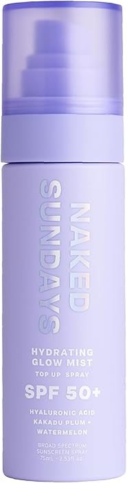 Naked Sundays SPF 50 Hydrating Glow Face Mist – Daily Sunscreen Spray & Makeup Setting Spray wi... | Amazon (US)