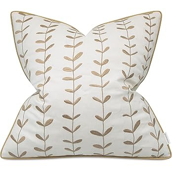 Amazon.com: VAGMINE Embroidered Linen Square Decorative Accent Throw Pillow Cover - for Master Bedro | Amazon (US)