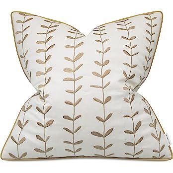 Amazon.com: VAGMINE Embroidered Linen Square Decorative Accent Throw Pillow Cover - for Master Bedro | Amazon (US)