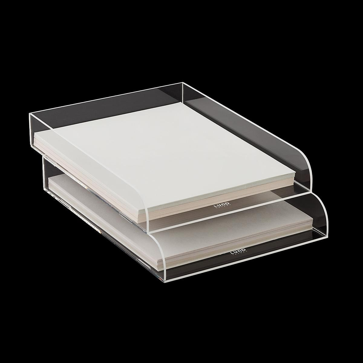 White Trim Mod Acrylic Stacking Letter Tray | The Container Store