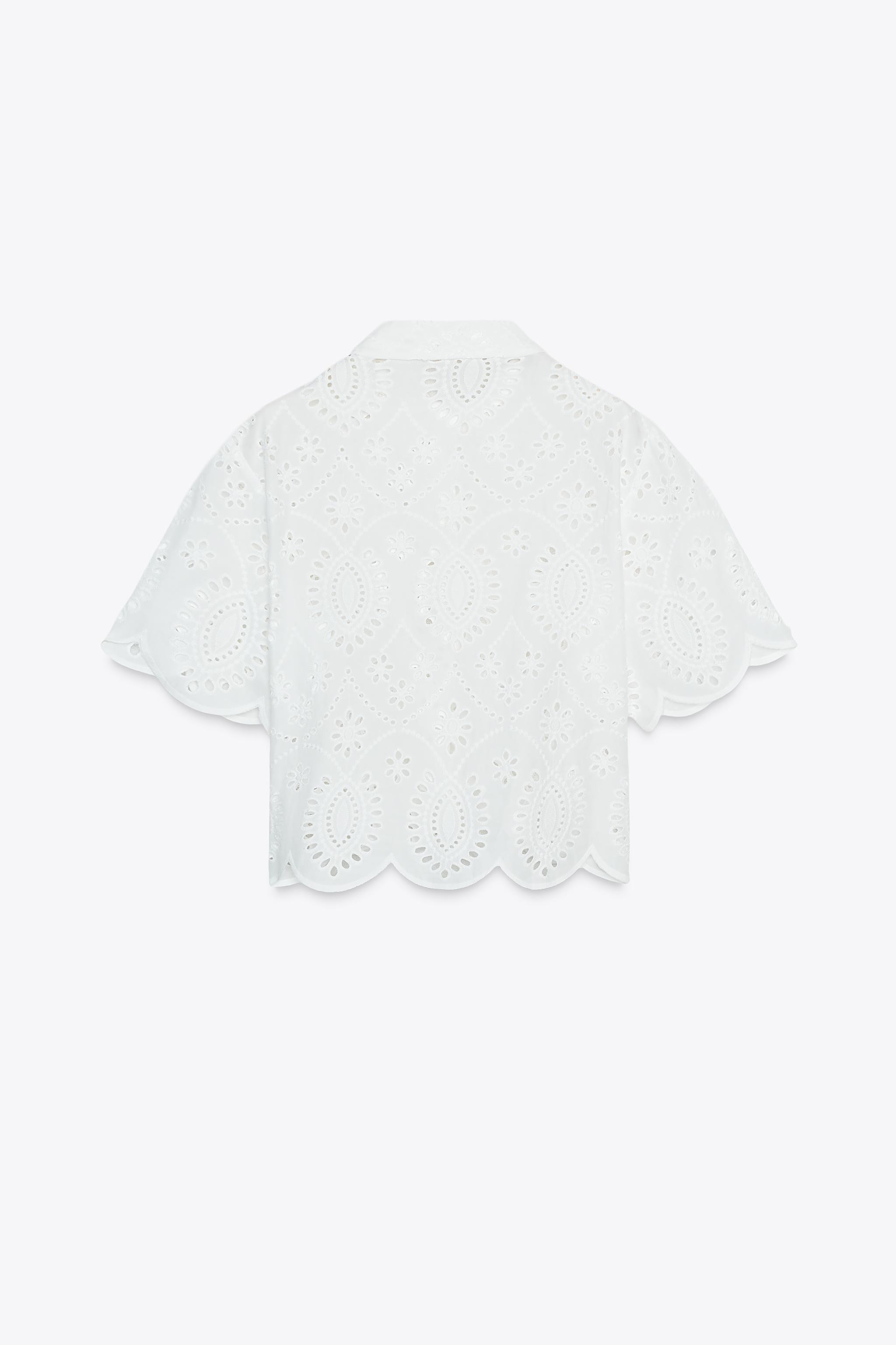 SHIRT WITH CUTWORK EMBROIDERY | Zara UK