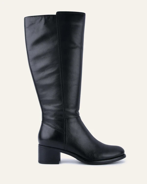 CHICAGO KNEE BOOTS BLACK LEATHER | Jo Mercer (AU)