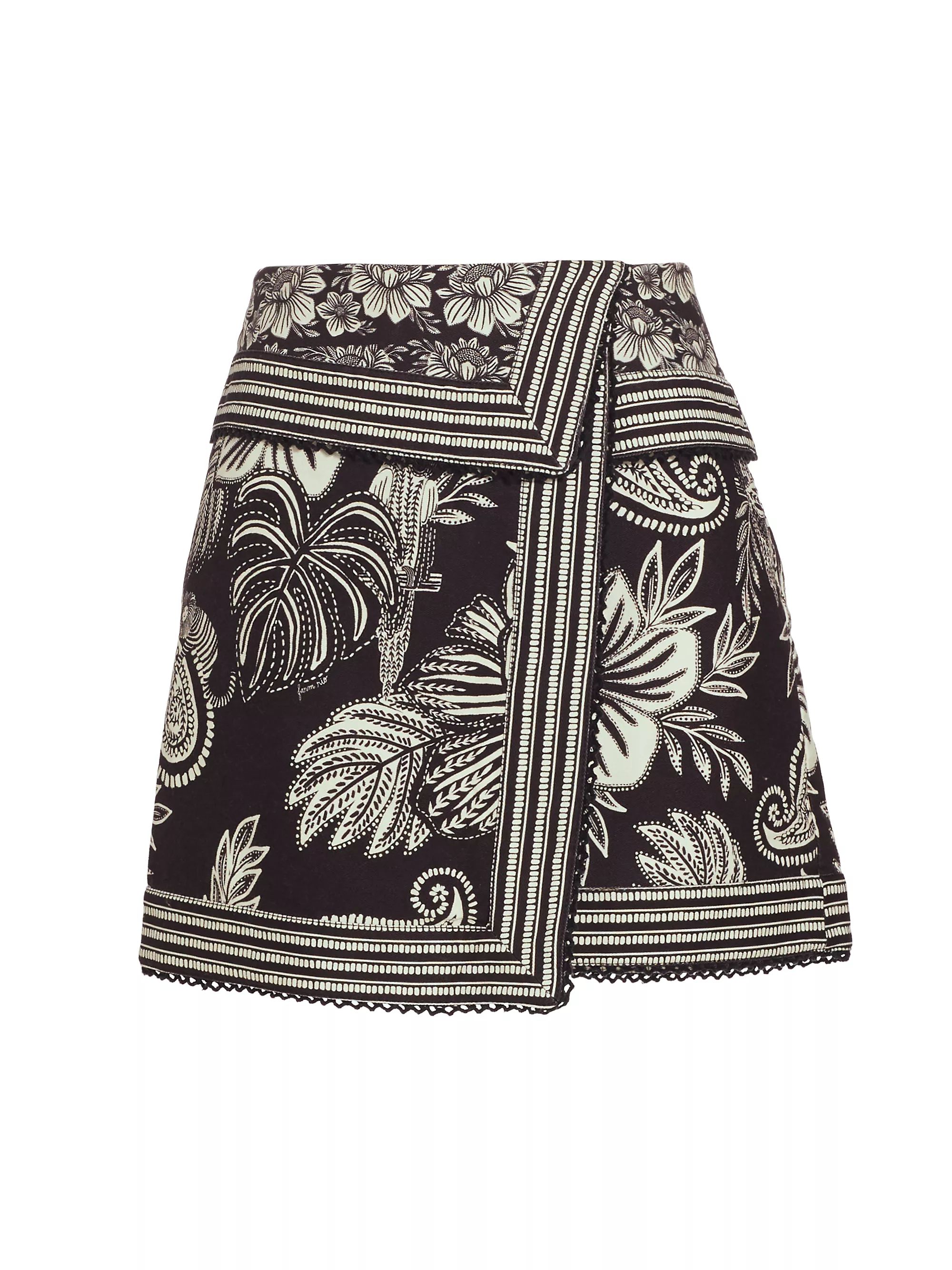Pasley Bloom Floral Gabardine Wrap Miniskirt | Saks Fifth Avenue