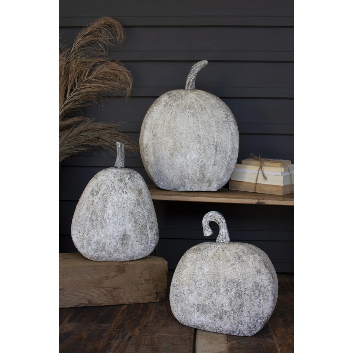 Metal Pumpkins Set of 3, 21" H Rustic Harvest Display | Wayfair North America