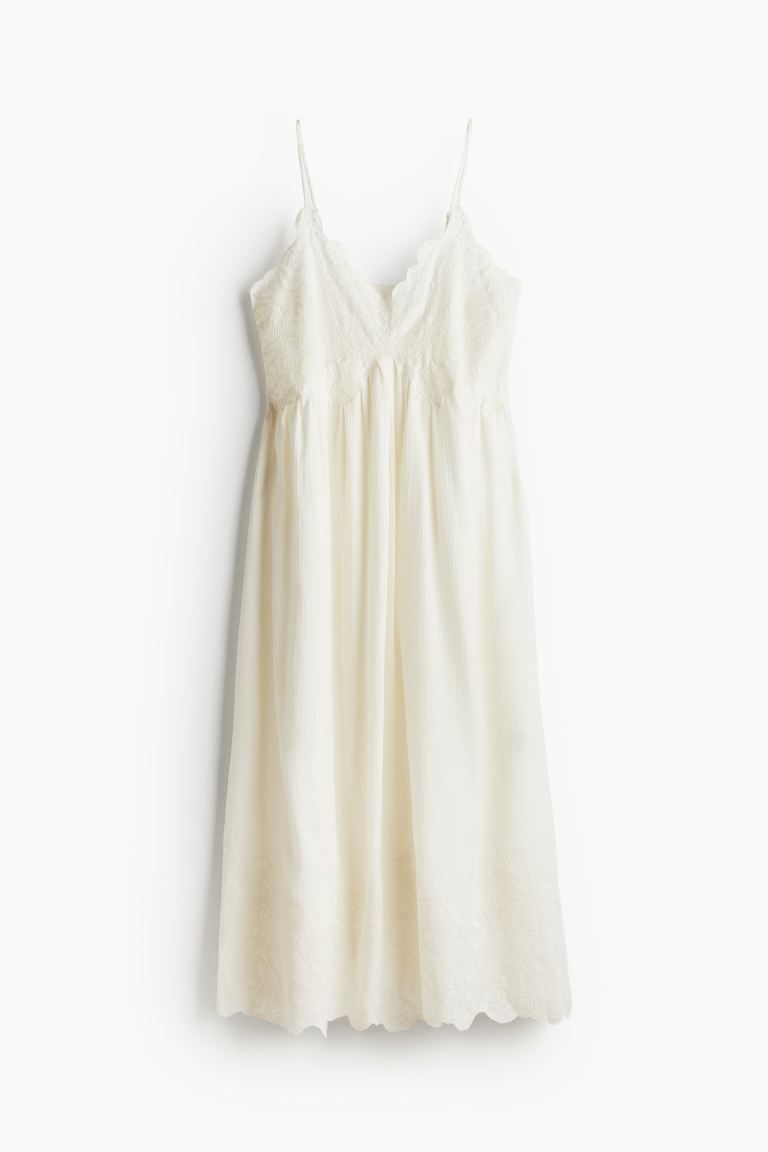Embroidered Camisole Dress - Cream - Ladies | H&M US | H&M (US + CA)