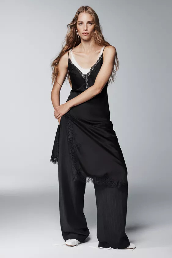 ZW COLLECTION PINSTRIPE PLEATED PANTS | Zara US