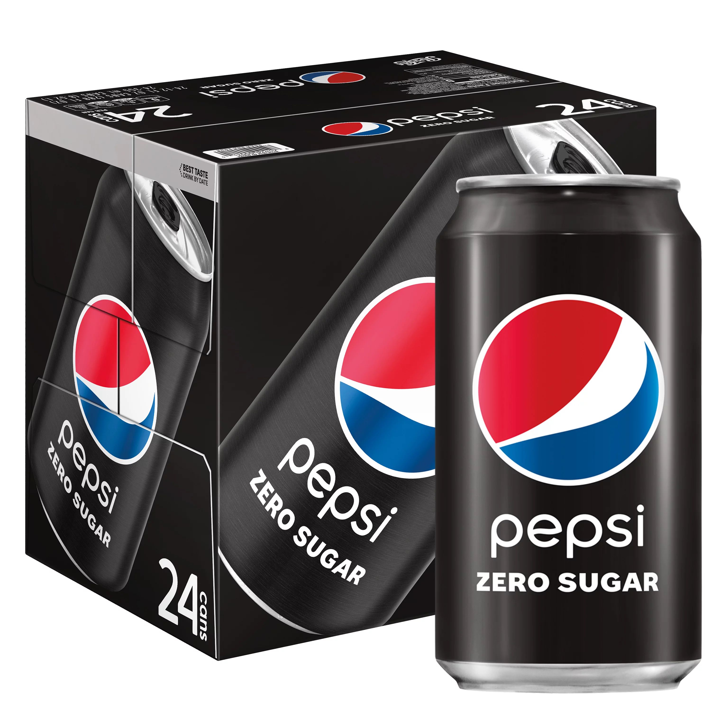 Pepsi Cola Zero Sugar Soda Pop, 12 oz, 24 Pack Cans | Walmart (US)