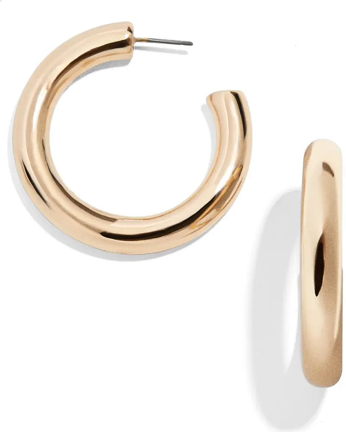 BaubleBar Dalilah Medium Tube Hoop Earrings | Nordstrom | Nordstrom