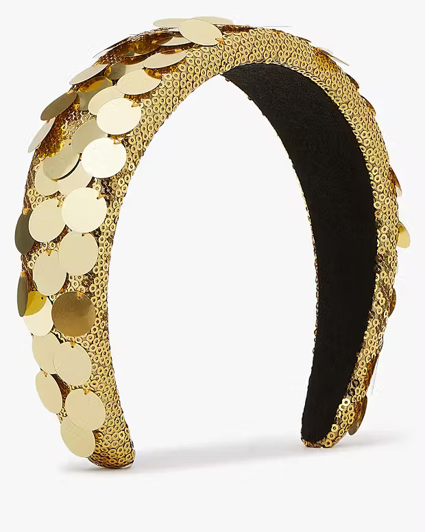 Gold Lamé Sequin Embellished Headband | Kate Spade (US)
