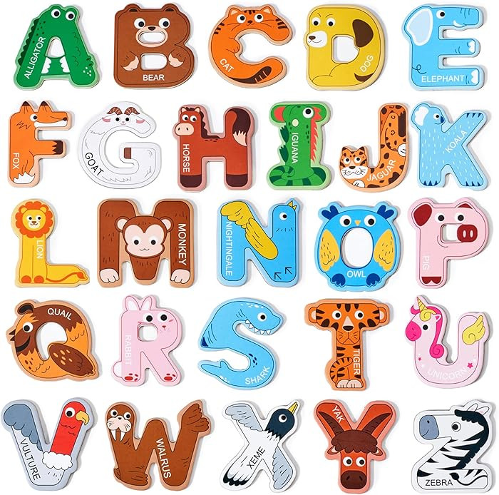 JoyCat Magnetic Letters, Alphabet ABC Fridge Magnets for Toddlers & Kids, Cute Educational Animal... | Amazon (US)