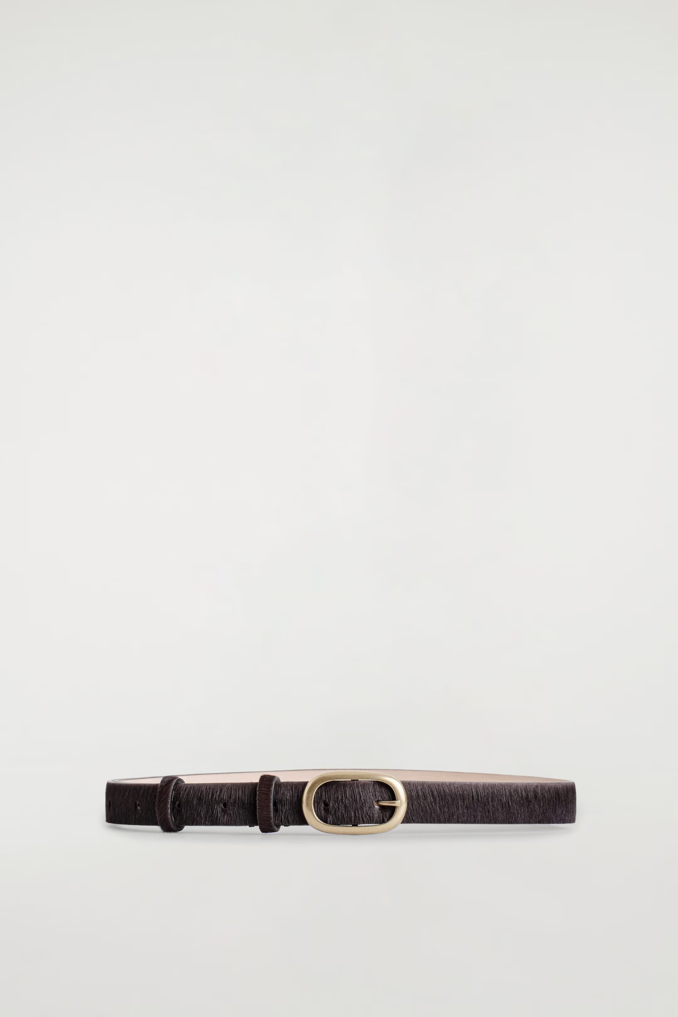 OVAL-BUCKLE PONY HAIR BELT - BROWN | COS | COS UK