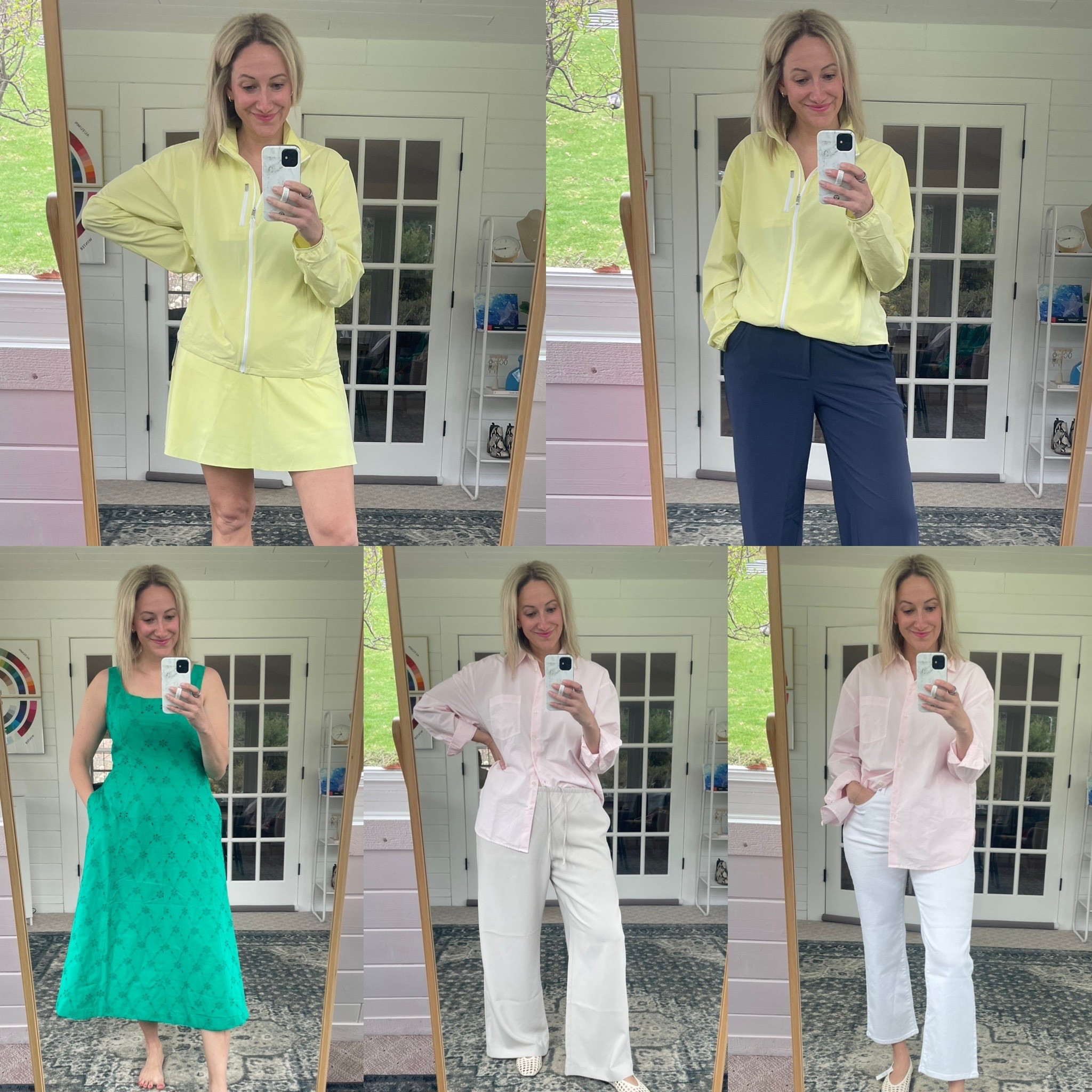 This week’s try-on!
Top left jacket: ❄️ size down 1
Top left skirt: ❄️ TTS
Top right pants: ☀️ TTS
Bottom left dress: ❄️ TTS
Bottom middle top: ❄️ size down 1
Bottom middle pants: ❄️ TTS
Bottom middle flats: ❄️ size down 1
Bottom right pants: ❄️ TTS