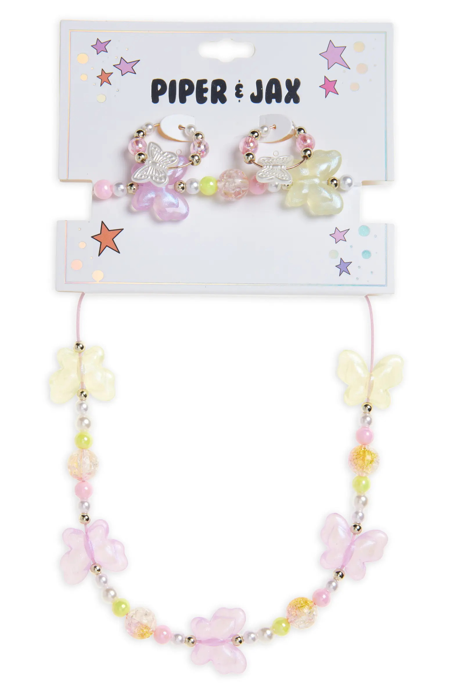 Piper & Jax Kids' Butterfly Bracelet, Necklace & Hoop Earrings Set | Nordstromrack | Nordstrom Rack