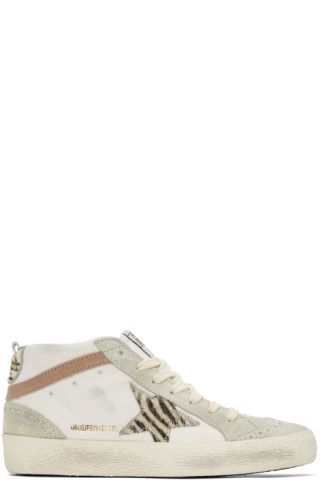 SSENSE Exclusive White & Gray Mid Star Sneakers | SSENSE