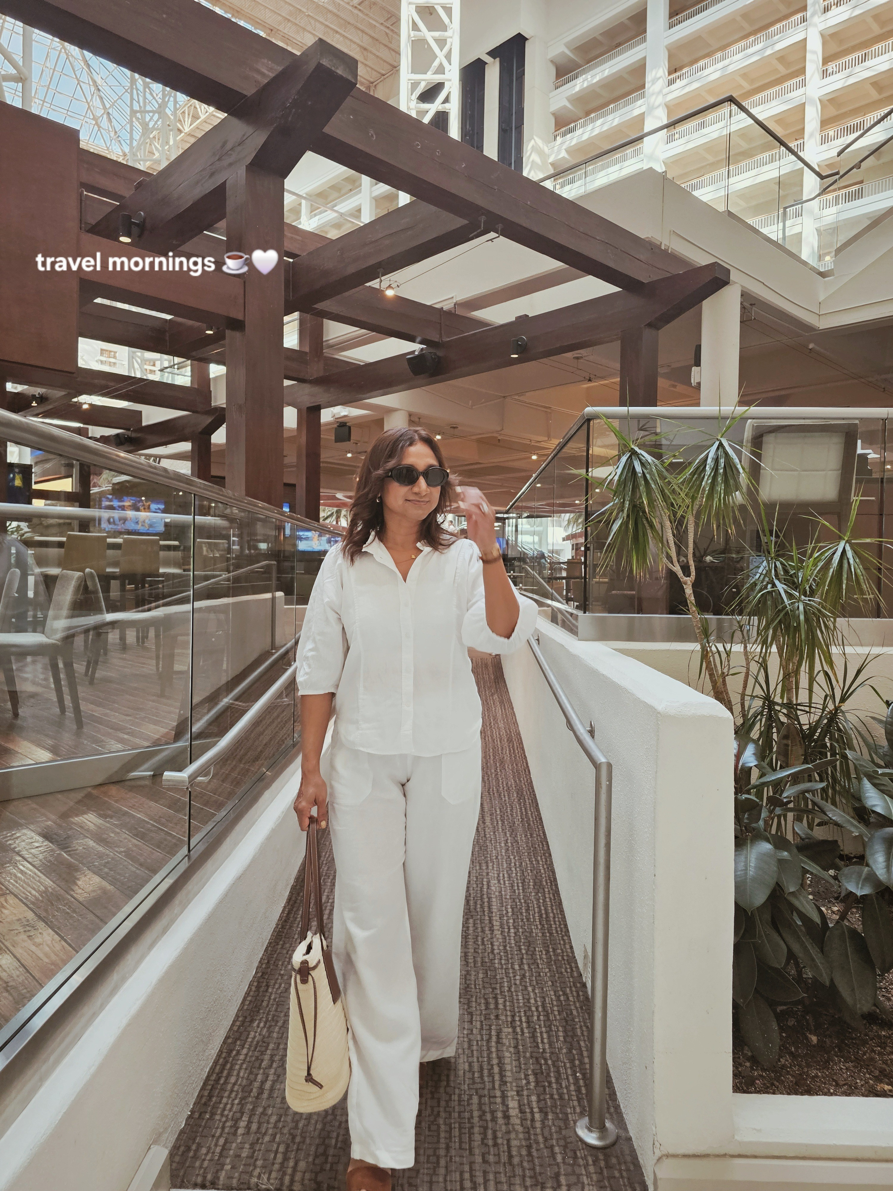 slow mornings, a simple white outfit, my favorite sandals, and my favorite people by my side ✨linked everything from this vacation morning look in my LTK 🤍Cream tote bagBrown sandalsWhite pantsSunglassesWhite button shirt#LTKtravel #LTKstyle #LTKunder100 #VacationStyle #NeutralStyle

#LTKdayinmylife #LTKgrwm #LTKootd