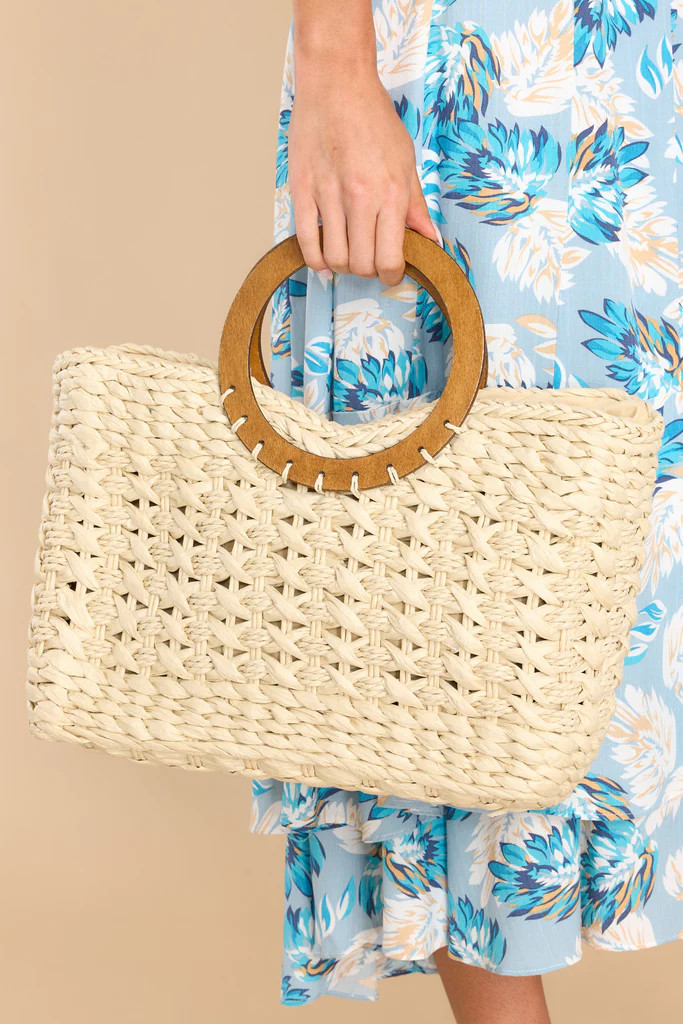 Days Of Gratitude Beige Rattan Handbag | Red Dress 
