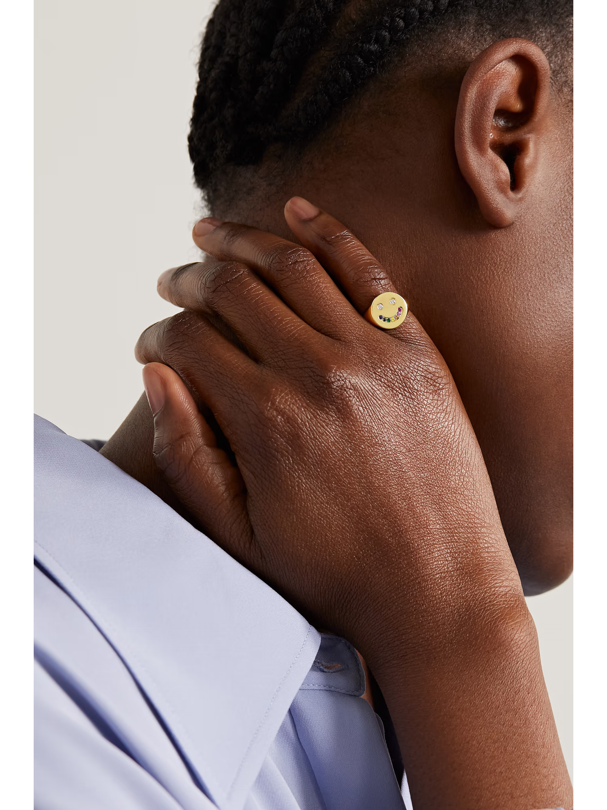 ROXANNE FIRSTRainbow Smiley 14-karat gold, sapphire and diamond ring | NET-A-PORTER (UK & EU)