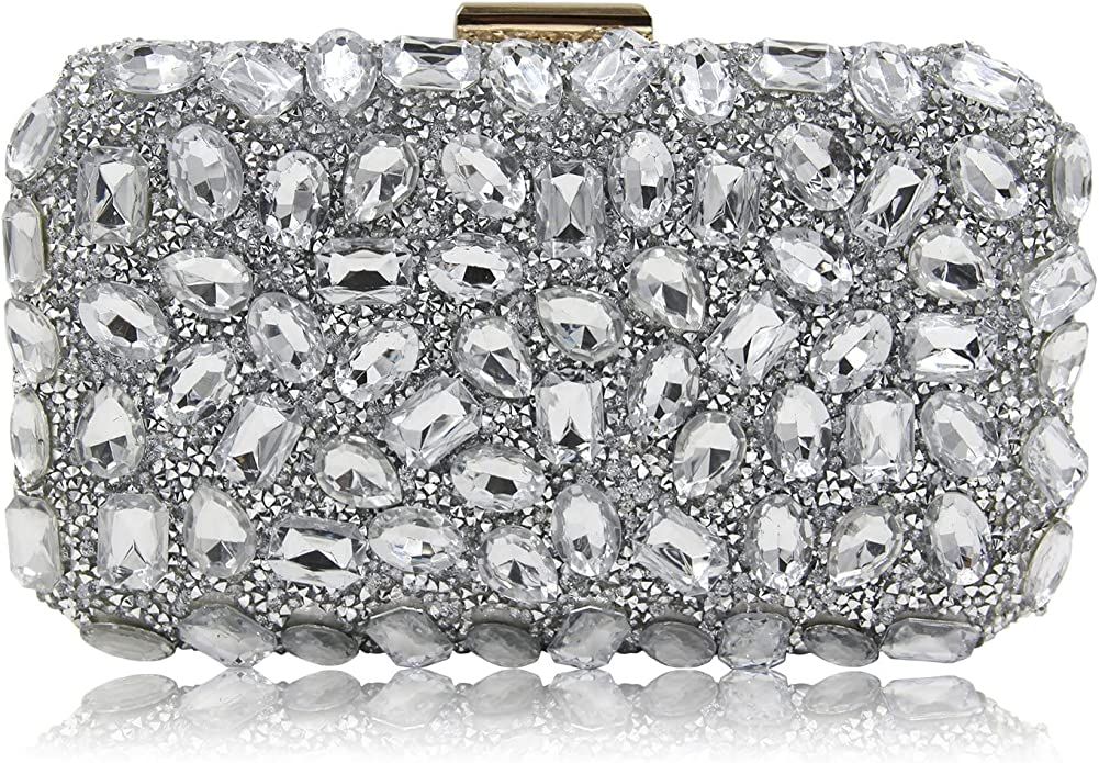 Milisente Clutch Purses For Women, Crystal Clutches Evening Bags Gemstone Clutch Purse For Weddin... | Amazon (US)
