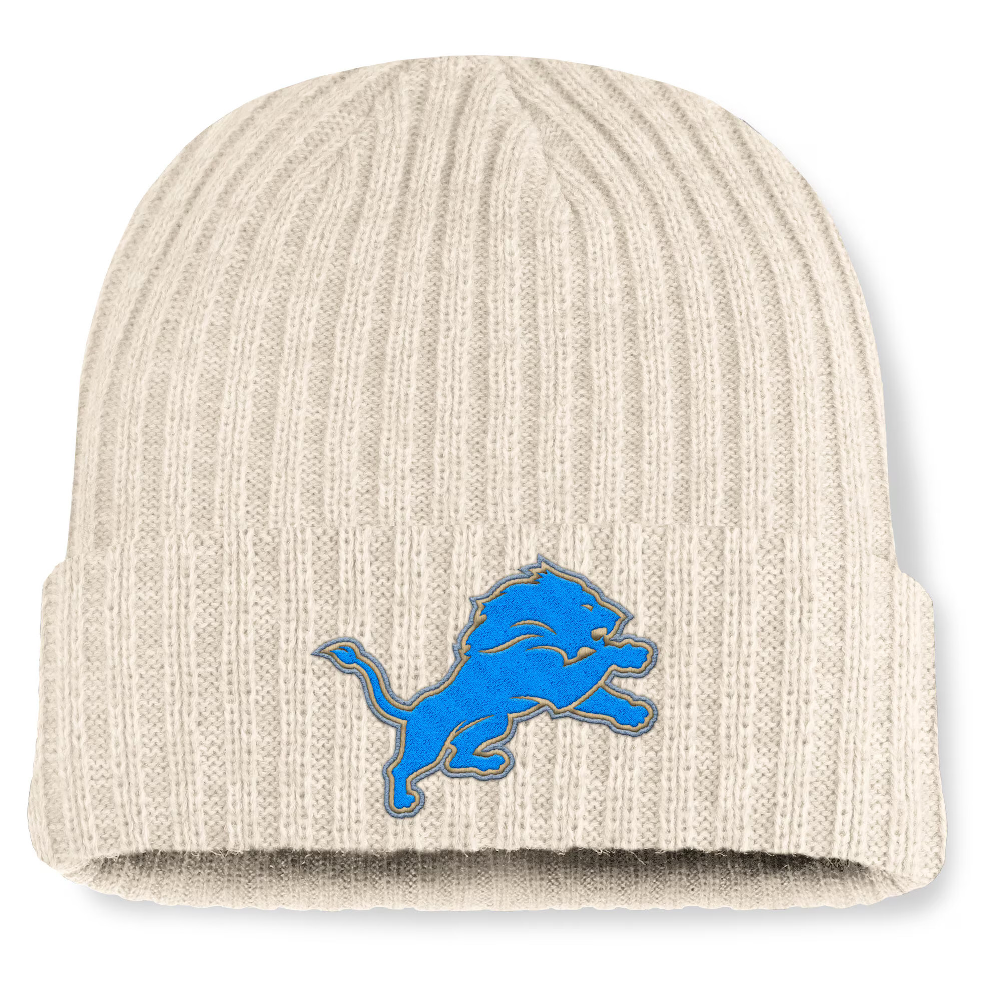 Detroit Lions Fanatics Bleached Cuffed Knit Hat - Oatmeal | Fanatics