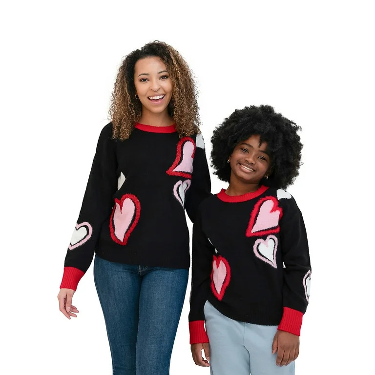 Jollidays Mommy & Me 
Valentine's Day Heart Sweater | Walmart (US)