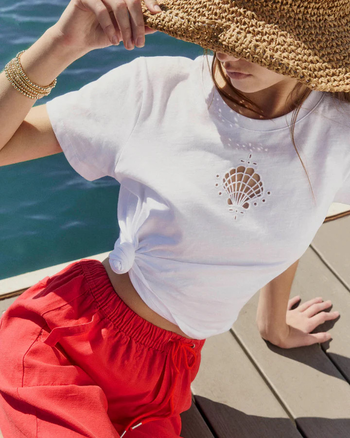 Seashell Embroidered Tee | Splendid