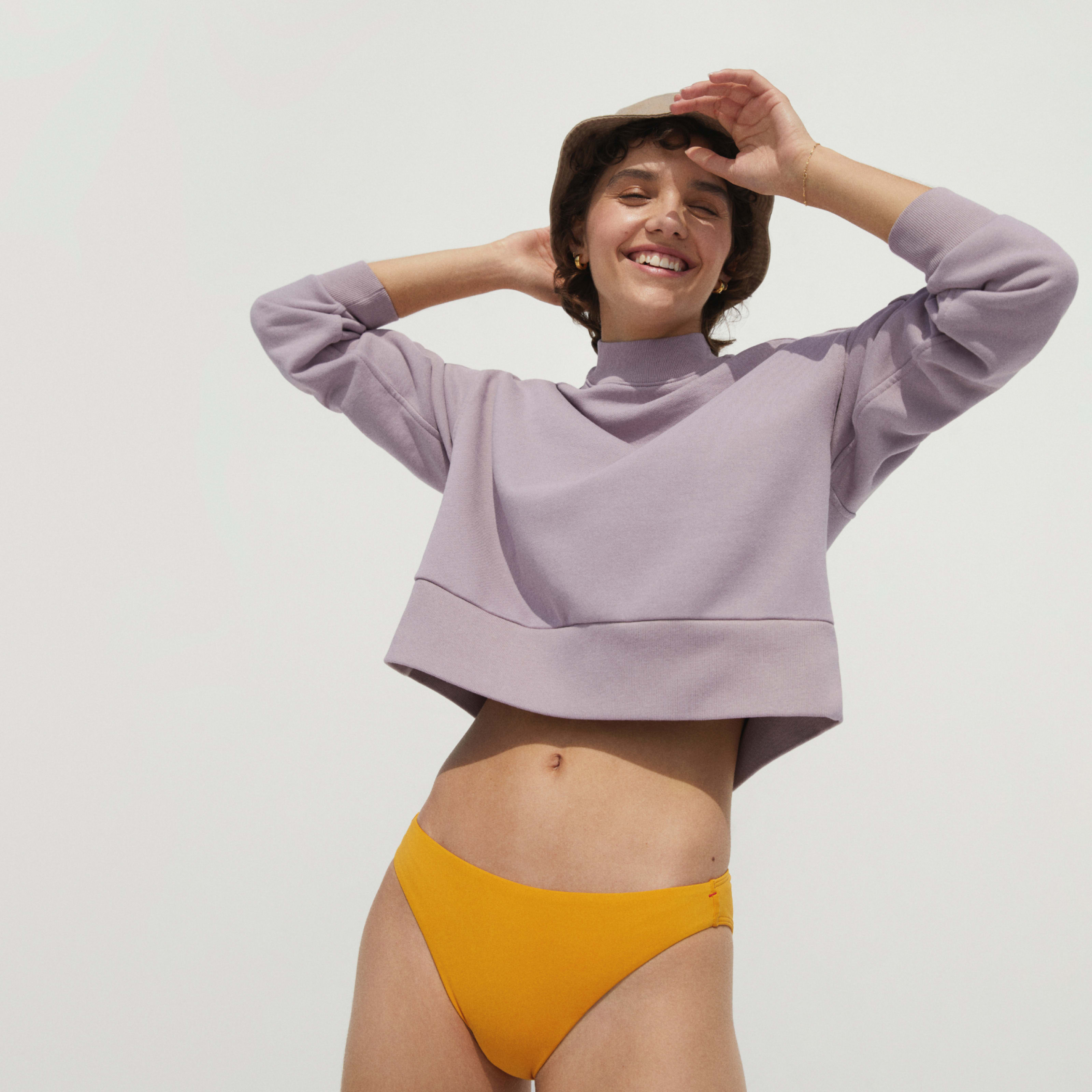 Women's Track Cropped Sweatshirt by Everlane in Dusty Lavender, Size M | Everlane