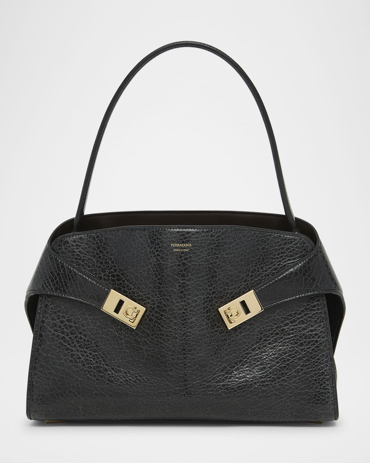 Hug Grain Leather Shoulder Bag | Neiman Marcus