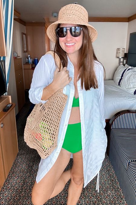Vacation outfit Inho! What I wore on our first full day on our family cruise at the pool! Loving Old Navy swim! I typically grab a medium or a large in the top and a small in the bottom! 

#LTKStyleTip #LTKOver40