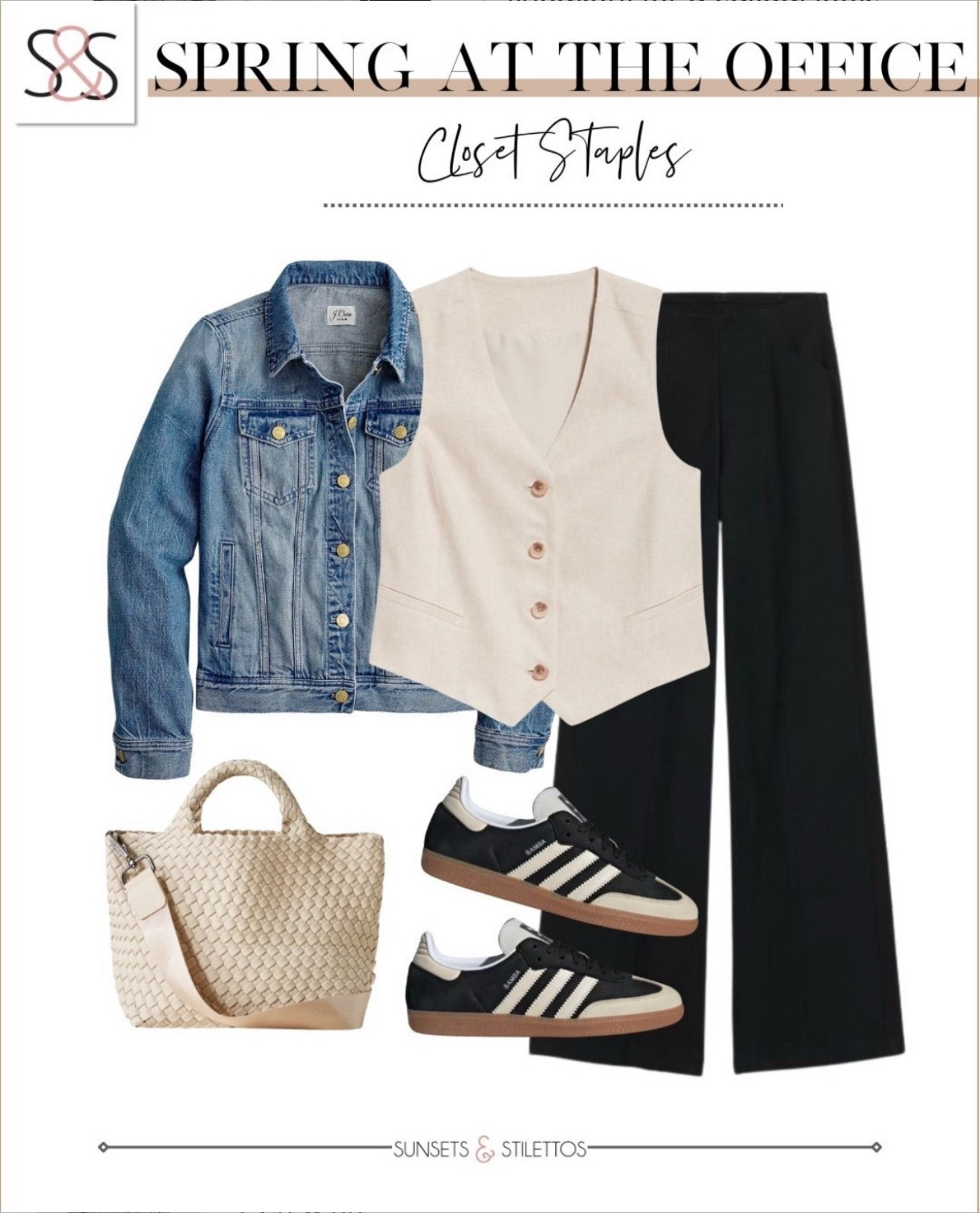 A linen vest with black work pants is an amazing office outfit! Pair with Adidas sneakers for a casual look!

Sunsets and Stilettos, workwear, adidas sneakers 

#LTKOver40 #LTKSeasonal #LTKWorkwear