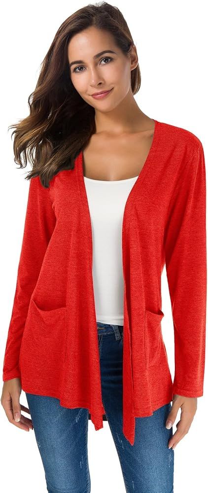 TownCat Cardigans for Women Loose Casual Long Sleeved Open Front Breathable Cardigans with Pocket... | Amazon (US)