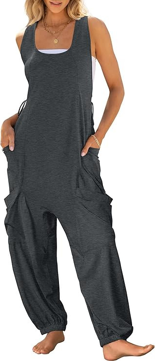 ANRABESS Women Overalls Jumpsuits Loose Casual Dressy Sleeveless Baggy Harem Pants Romper Jumpers... | Amazon (US)