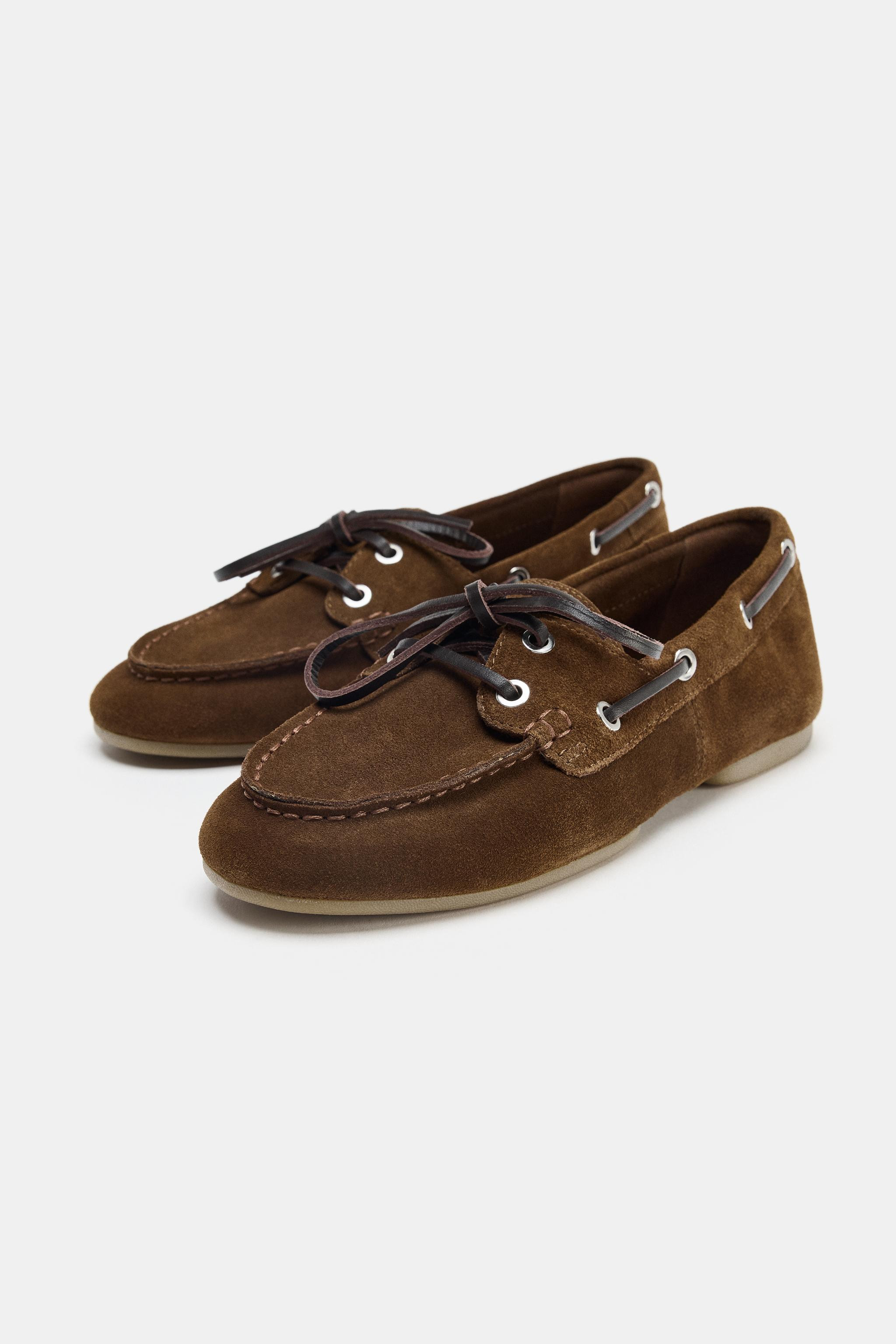 SUEDE TOPSTITCHED LOAFERS | Zara US