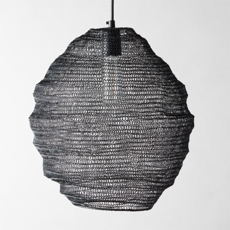 Mirage Chainmail Black Pendant Light 13" + Reviews | CB2 | CB2