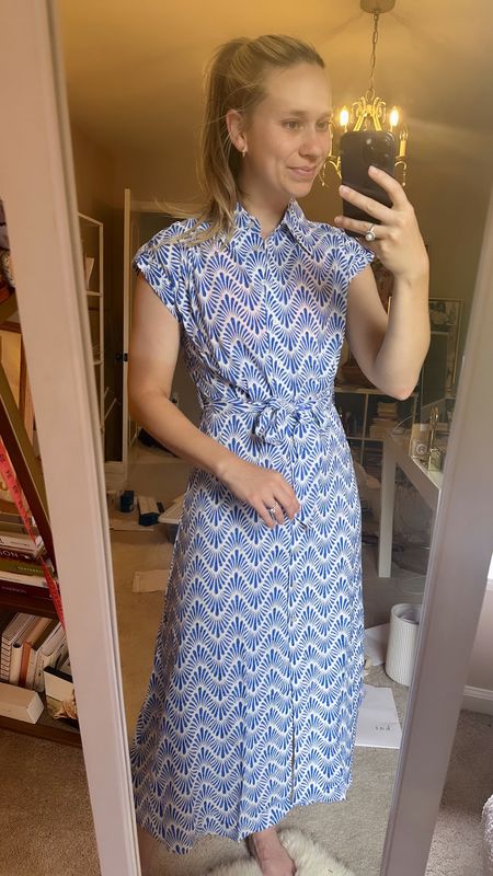 Gorgeous blue dress for Italy + Monaco — can use the gold flats and heels I’m bringing 