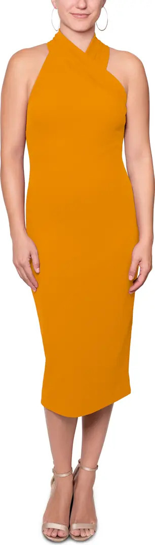 Harland Crossover Halter Midi Dress | Nordstrom