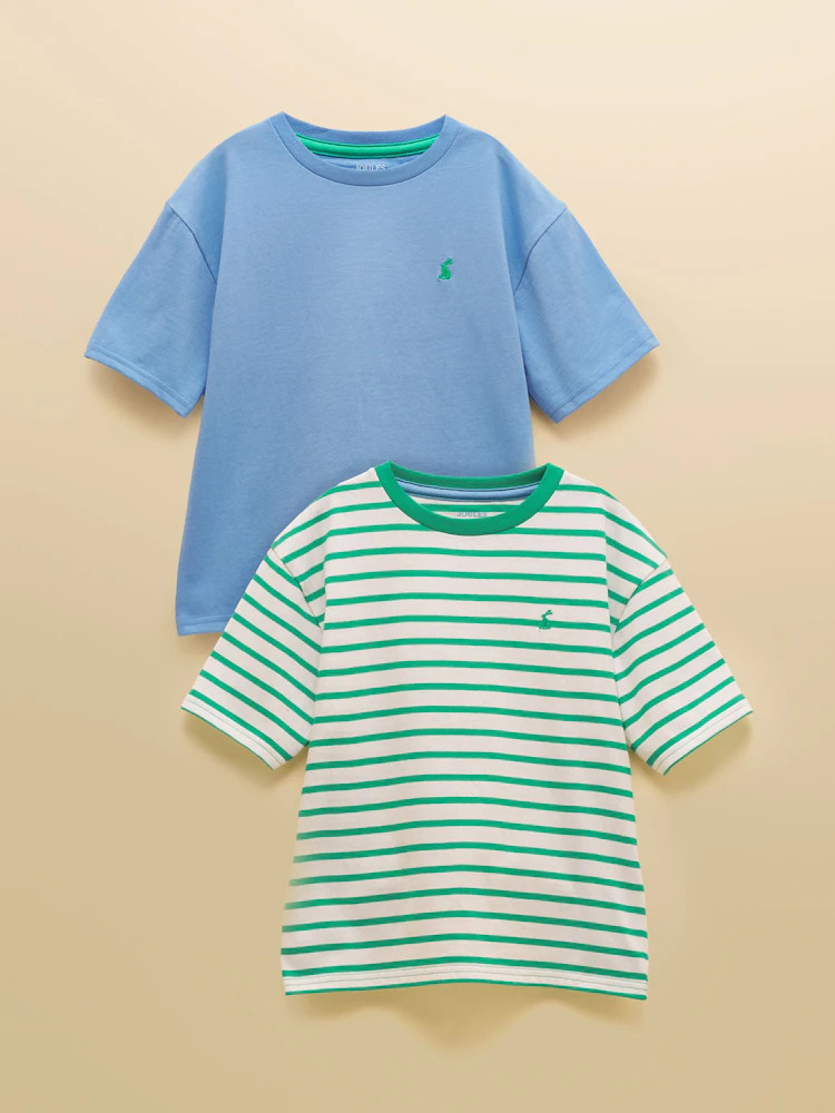 Buy Joules Boys' Let's Go Blue & Green Short Sleeve T-Shirts 2 Pack from Next USA | Next US