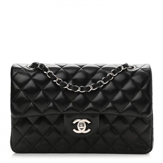 CHANEL Lambskin Quilted Small Double Flap Black | FASHIONPHILE (US)