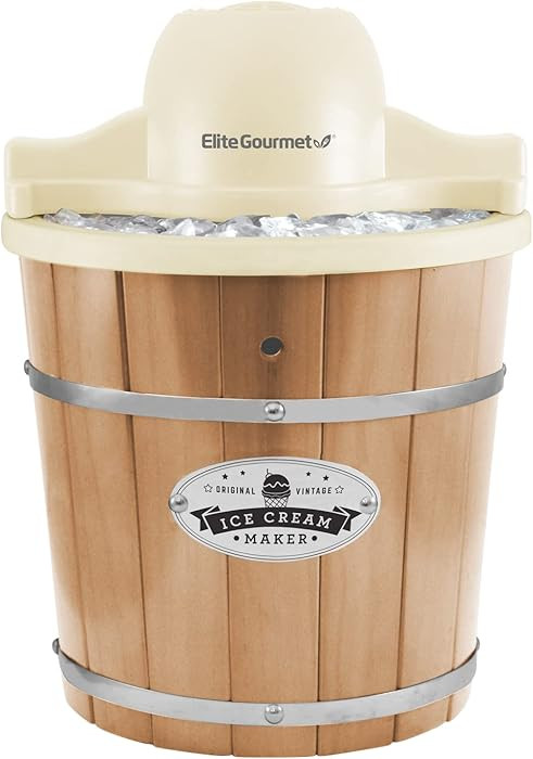 Elite Gourmet EIM-924LX 4 quart Old Fashioned Electric Ice Cream Maker, Pine Bucket | Amazon (US)