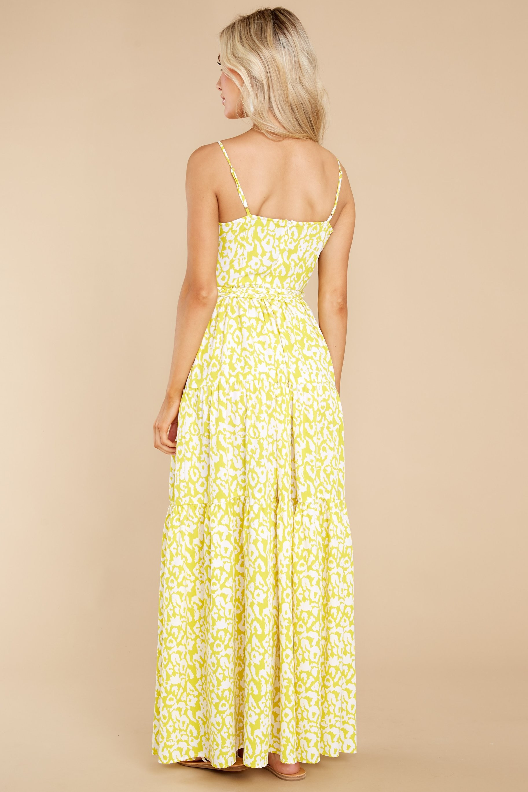 Wild Endeavors Yellow Leopard Print Maxi Dress | Red Dress 